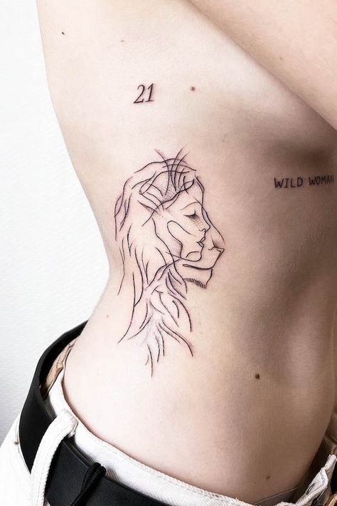 Lion Tattoos For Women, Small Lion Tattoo For Women, Tattoo Espalda Mujer, Female Lion Tattoo, Lamb Tattoo, Small Lion Tattoo, Fierce Tattoo, Lioness Tattoo, Lion Tattoos