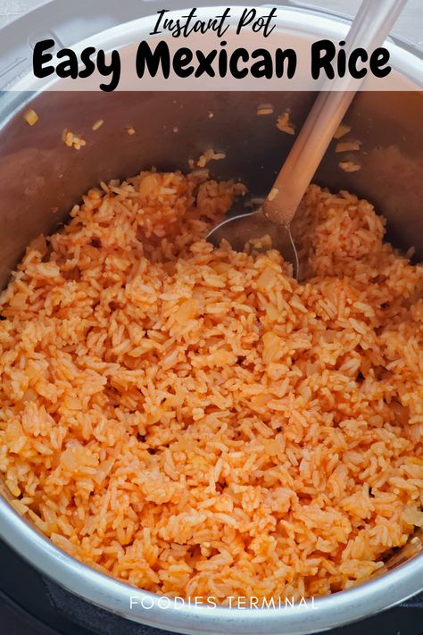 Mexican Rice In Pressure Cooker, Instant Pot Red Rice, Spanish Rice Pressure Cooker, Insta Pot Mexican Rice Recipe, Instant Pot Mexican Rice With Rotel, Instapot Mexican Rice Easy, Insta Pot Spanish Rice Recipes, Authentic Mexican Rice Instant Pot, Instant Pot Spanish Rice Easy