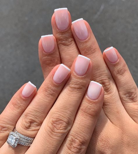 West beauty on Instagram: “Straight tips x milky french 🇫🇷 handpinted with gel polish ✨ #navyprotools #thegelbottle #frenchmania #frenchmanicure #leedsnails…” French Straight Nails, Straight Nail French Tip, French Nails Straight, Straight Across French Tip, Straight French Nails, Short Straight Nails, French Tip Nails Wedding, Straight French Tip, Straight French Tip Nails