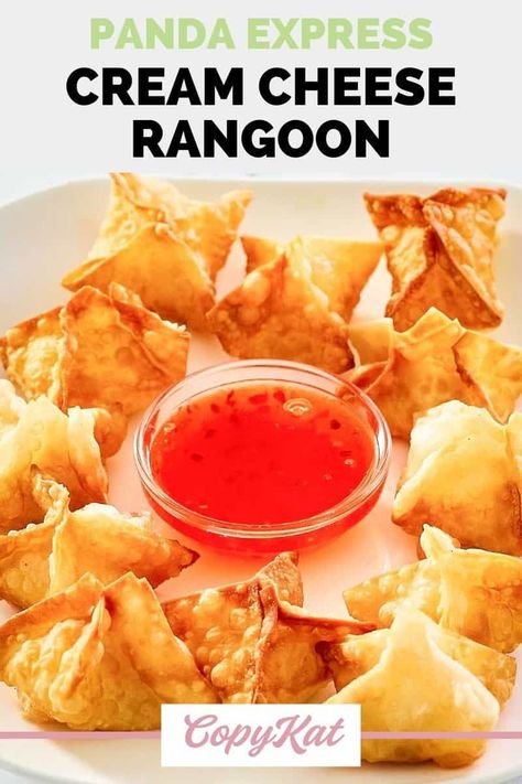 Crispy on the outside and creamy on the inside, these Cream Cheese Rangoons are so good! Super easy to make with this easy Panda Express cream cheese rangoon copycat recipe and video. Fried cream cheese wontons are perfect for an appetizer or game day football food. Ragoons Recipe Cream Cheese, Ragoons Recipe, Fried Cream Cheese Wontons, Cream Cheese Ragoons, Cheese Rangoon Recipe, Fried Cream Cheese, Cheese Rangoons, Cream Cheese Rangoon, Chinese Food Buffet