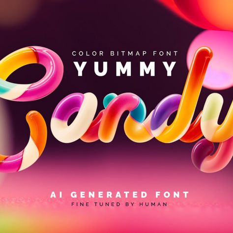 Yummy Candy - Color Bitmap Font Candy Advertising Design, Candy Graphic Design, Candy Website, Candy Typography, Bitmap Font, Candy Ads, Candy Font, Unique Website Layout, Candy Text