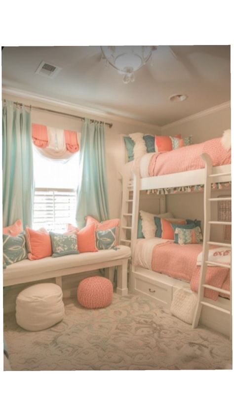 Preppy bedroom Idea!!! (Not my pics) #preppy#bedroom#bed#preppybed#posters#pillows#blankets#bedinspo#bedroomdecor Bedroom Ideas For Sisters, Sister Room Ideas Shared Bedrooms, Sisters Bedroom Ideas, Preppy Bedrooms, Coastal Room Decor, Preppy Bedroom Decor, Bedroom Ideas For Small Rooms Cozy, Dream Bedroom Inspiration, Loft Bed Plans