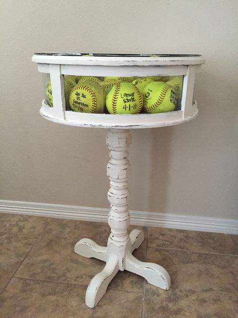 Softball display for Home Run balls from daughters college home runs Softball Room Decor, Softball Bedroom, Softball Display, Softball Room, Hime Decor, Softball Decorations, Artsy Bedroom, Softball Photography, College Home