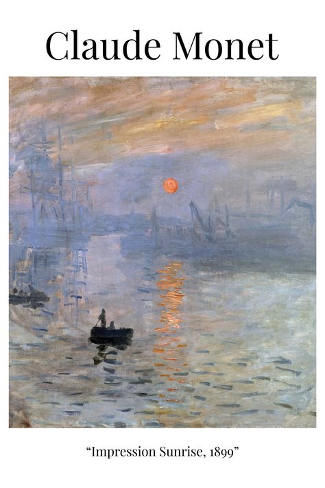 Monet Sunrise, Impression Sunrise, Impressionism Monet, Painting Museum, Wall Art Classic, Painting Classic, Claude Monet Art, Monet Art, Decor Posters