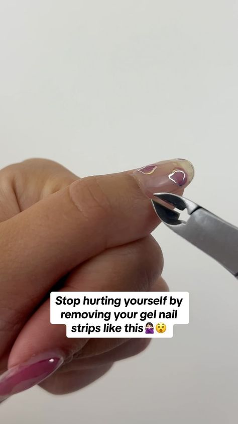 Don’t hurt or damage your nails by removing gel nail strips incorrectly!❌  We love that our nail strips are long-lasting and don’t lift easily, but it can be hard to remove if you don’t know what to do.  Our Got To Go Remover is our superstar product for removal🤩  Pro tip⭐️ You can apply more remover between your nail and sticker for it to lift easier! . . . . #heyhae #nailhacks #nailremoval #gelnailstrips #nailstickers Nail Stickers, Gel Nail Removal, Gel Nail Strips, Stripped Nails, Pro Tip, Us Nails, Gel Nail, Nail Tips, Don T Know