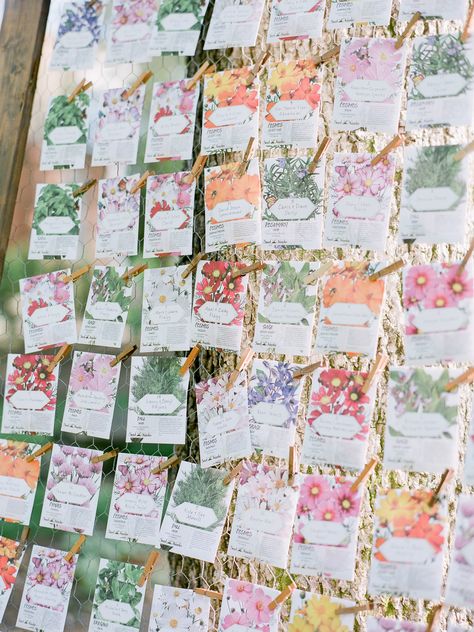 Wedding Favor And Table Number, Seeding Chart Wedding, Please Be Seeded Wedding Seating Chart, Wedding Favors Flowers, Summer Seating Chart, Seed Packet Wedding Seating Chart, Spring Wedding Favor Ideas, Garden Seating Chart Wedding, Wedding Favors Flower Seeds