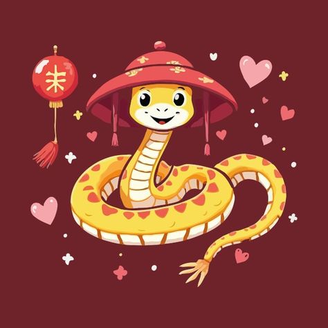 Check out this awesome 'Chinese+Zodiac+Year+of+the+Snake+Gift+For+Good+Fortune' design on @TeePublic! Chinese New Year Snake Design, Snake Chinese New Year, Chinese New Year Snake, Snake Cartoon, Snake Zodiac, Chinese Hat, Snake Gift, Chinese New Year Poster, Dragon Chino