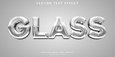 Glass Typography, Mirror Text, Mirror Logo, Happy New Year Text, Glass Font, New Year Text, Merry Christmas Text, Logo Typography, Christmas Text