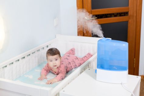 Is it safe to keep a humidifier on the nightstand in your bedroom? How far should you place it from your baby? What is the best location for a humidifier in your living room? Read on! Baby Walking, Sleep Routine, Baby Learning, Kids Health, Baby Sleep, Childrens Room, Better Sleep, Air Conditioning, The Heat