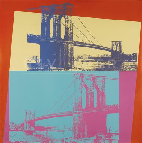 Andy Warhol Brooklyn bridge 290 🔹🔺More At FOSTERGINGER @ Pinterest   🔴🔹🔻 Daniel Richter, Andy Warhol Marilyn, James Rosenquist, Andy Warhol Museum, Andy Warhol Art, Warhol Art, Robert Rauschenberg, Vintage Pop Art, Record Covers