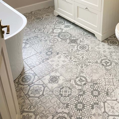 <p>These highly decorative tiles are inspired by a combination of classic Victorian and Moroccan artistry; perfect for injecting some culture and sophistication into your home. Rome Matt Grey has 27 different pattens which come randomly in a box, so you may not get all the designs on smaller orders. Crafted from high quality durable porcelain, these tiles can also be used on the floor and are able to withstand a large amount of foot traffic.</p>  <p>We always recommend that you Grey Tile Pattern, Mosaic Tile Backsplash Kitchen, Patterned Bathroom Tiles, Victorian Floor Tiles, Patterned Tiles, Victorian Tiles, Victorian Bathroom, Patterned Floor Tiles, Small Toilet