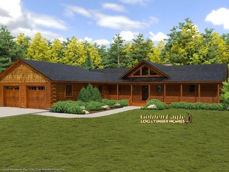 Golden Eagle Log and Timber Homes : Plans & Pricing : Plan Details : Timber Ranch 2217AR-UCT Ranch Style Log Homes, Log And Timber Homes, Rustic Log Home, Log Cabin Floor Plans, Timber Homes, Floor Plans Ranch, Cabin Floor Plans, Log Cabin Homes, Ranch House Plans