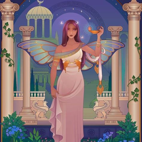 🦋 Psyche ~ Greek Mythology 🦋 Psyche was a beautiful mortal princess, admired for her extraordinary beauty. Aphrodite, getting jealous… | Instagram Pantheon Drawing, Psyche Greek Mythology, Yliade Art, Daughter Of Hades And Persephone, Goddess Of Ghosts, Getting Jealous, Daughter Of Hades, Greek Goddesses, God Of Love