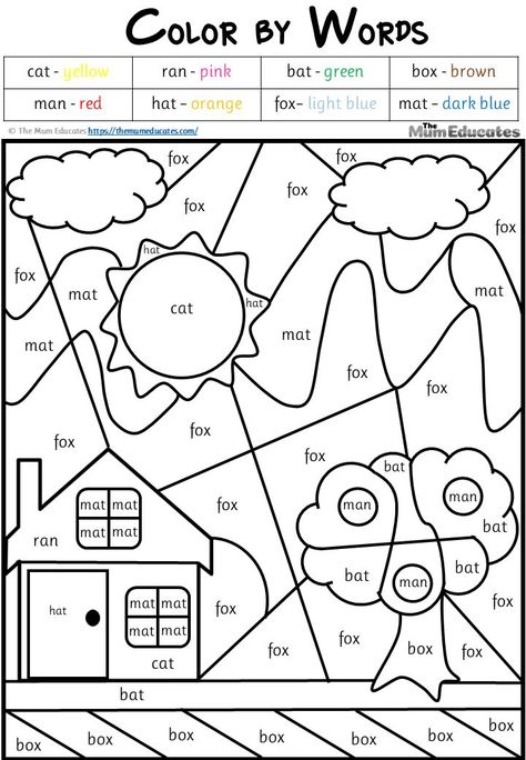 Color by CVC words FREE Grade 2 Coloring Sheets, Colour By Code Worksheet, Color By Sound Free Printable, Grade 1 Coloring Sheets, Read And Color Worksheets 1st Grade, Read And Color Worksheets Kindergarten, Phonics Coloring Sheets, Activities For Class 2 Students, English Coloring Worksheets