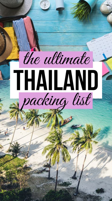 The only Thailand packing list you'll need to plan your trip and pack everything you need for your vacations in Thailand | Discover what to pack for Thailand as well as the best outfits and travel clothes Phuket Holiday Outfits, Thailand Wardrobe Outfit Ideas, Nails For Thailand Trip, Thailand Travel Essentials, Outfits For Thailand Vacation Women, Phuket Packing List, Travel Thailand Outfits, Thailand Travel Outfits For Women, Vacation Outfits Thailand