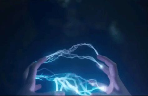 Electric Powers Gif, Super Power Visuals, Lightning Superhero Oc, Electric Powers Aesthetic, Electricity Powers Gif, Electric Powers Magic, Lightning Abilities, Blue Magic Gif, Electricity Powers Aesthetic