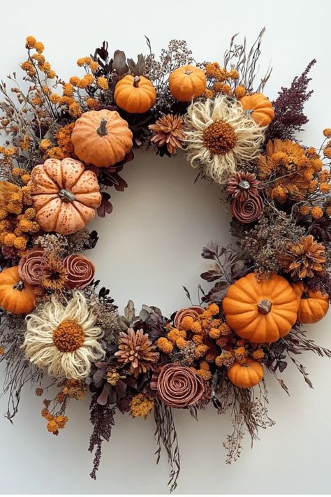 Impress your neighbors with a stunning DIY fall wreath featuring dried flowers. Learn how to design, create, and maintain your seasonal masterpiece. Some of the links in my articles are affiliate links. If you make a qualified purchase from one of my links I will make a small commission at no cost to you. Thank you for your support!!! Using Dried Flowers, Large Hydrangea, Rustic Pumpkin, Cozy Fall Decor, Hydrangea Not Blooming, Diy Fall Wreath, Autumn Decorating, Farmhouse Modern, Seasonal Wreaths