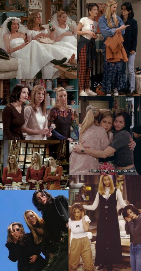 Rachel Monica Phoebe Wallpaper, Rachel And Monica Outfits, Trios Don't Work, Monica Rachel Phoebe, Phoebe Friends, Rachel Monica Phoebe, Friends Monica, Friends Movie, Friends Phoebe