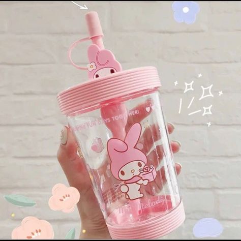 Miniso x Sanrio My Melody Tumbler Cup with Lid and Straw Sanrio Characters My Melody, Paznokcie Hello Kitty, Cinnamoroll Pompompurin, Kawaii Cups, My Melody Cinnamoroll, Cute School Stationary, Cup With Lid And Straw, Kuromi My Melody, Melody Cinnamoroll