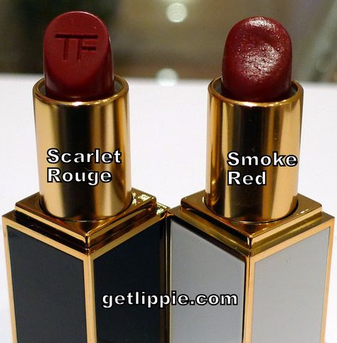 Tom Ford Scarlet Rouge Lipstick - Swatches & Comparisons | Get Lippie Cherry Lush, Indian Rose, Rouge Lipstick, Lipstick Swatches, Tom Ford, Scarlet, Beauty Products, Lush, Cherry