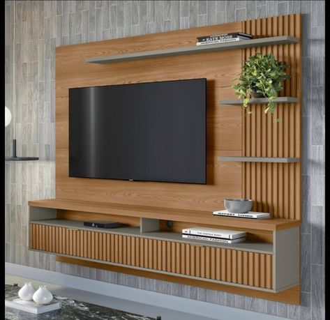 Bedroom Tv Unit Design, Wooden Living Room Furniture, Painel Home, Tv Unit Furniture Design, Tv Unit Furniture, Stylish Bedroom Design, Tv Unit Interior Design, Modern Tv Wall, Wall Tv Unit Design