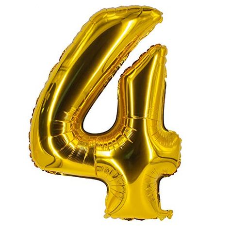 4 Balloon Number, Number 4 Balloon, Wishes Song, Happy Birthday Wishes Song, Sweet Birthday Messages, Birthday Wishes Songs, Gold Number Balloons, Cactus Cake, Birthday Party Balloons