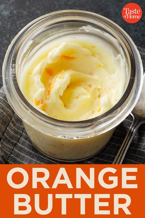 Orange Butter Recipe, Butter Recipes Homemade, Flavored Butter Recipes, Orange Butter, Compound Butter Recipe, Jam Recipes Homemade, Flavored Butter, Jelly Recipes, Homemade Butter