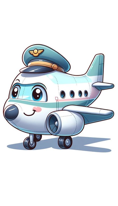 Draw a cartoon airplane1 Cute cartoon airplane wearing a pilot hat with a happy smile, isolated on white background. | Sky Rye Design Best Friends Day Quotes, Airplane Cartoon, Frames Design Graphic, Pilot Hat, Background Sky, Cartoon Airplane, Airplane Drawing, Best Friend Day, Beautiful Wallpaper For Phone