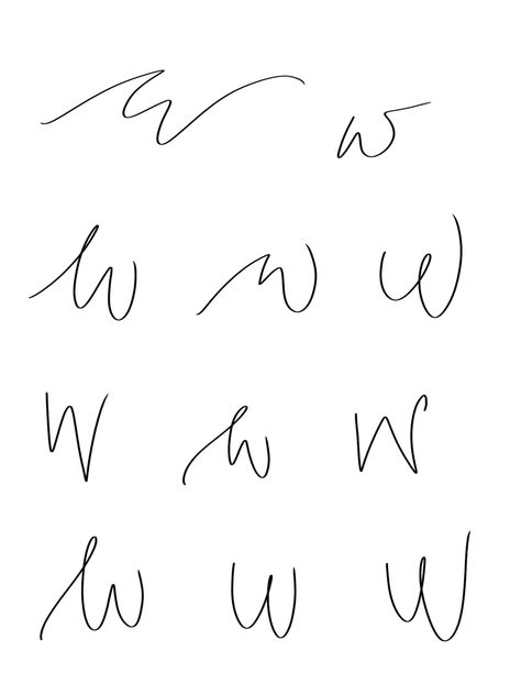 Letter W l Ways to write the letter w l different ways to write w Tiny W Tattoo, W In Different Fonts, Letter W Tattoo Ideas, Cursive W Tattoo, W Font Letter, W Tattoo Letter Initial, W Initial Tattoo, W Letter Tattoo, W Tattoo Letter