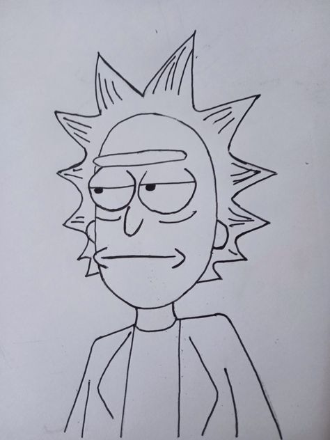 Rick And Morty Sketches Easy, Rick Drawing Easy, Rick Sketch, Rick And Morty Draw, Rick And Morty Doodles, Rick And Morty Drawing Sketch, Rick And Morty Drawing, Rick And, Morty Smith