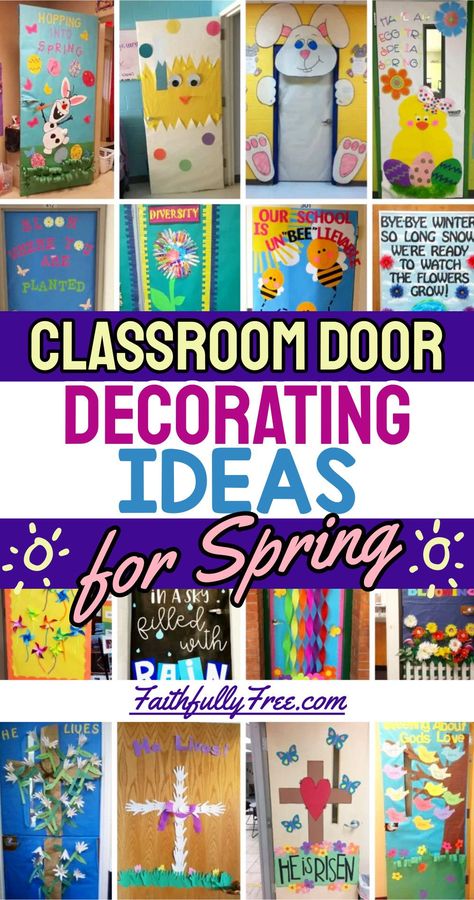 Easter Classroom Door, Classroom Door Decoration Ideas, Preschool Door Decorations, Kindergarten Door, Spring Classroom Door, Class Door Decorations, Classroom Door Decorating, Decorating For Easter, Preschool Door