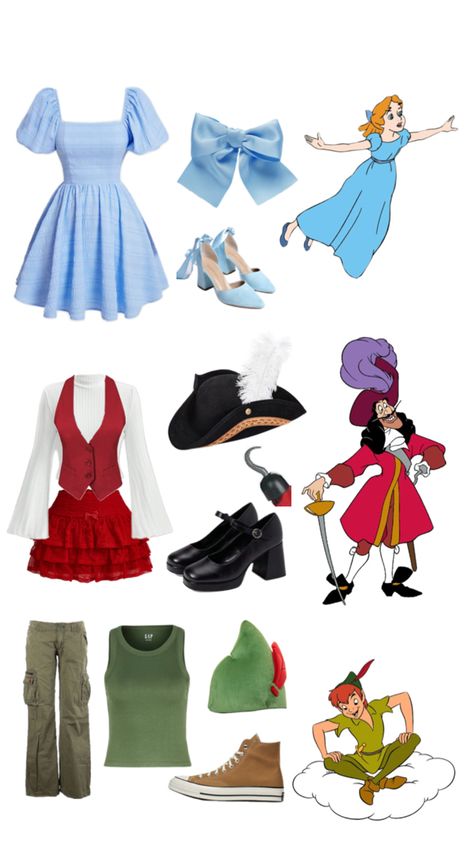 Captain Hook And Peter Pan Costume, Wendy Outfit Peter Pan, Peter Pan And Captain Hook Costumes, Wendy Costume Peter Pan, Wendy Peter Pan Costume, Captain Hook And Peter Pan, Hook And Peter Pan, Peter Pan Hook, Peter Pan Halloween