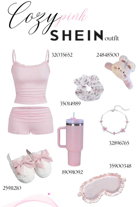 cozy pink girly shein outfit, pink bow, hello kitty, affordable shein outfit, pink girly fit Shein School Outfits, Shein Outfits School, Pink Girly Outfits, Sanrio Outfits, Pink Hangers, Cute Pink Outfits, Outfits Bonitos, Kawaii Outfit Ideas, School Outfits For College