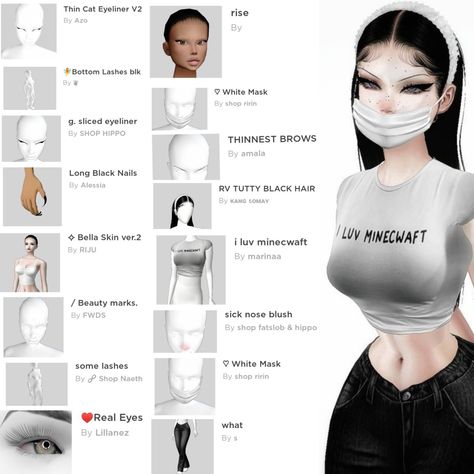 Aesthetic Shoes Black, Cute Imvu Avatars Ideas, Imvu Body Ideas, Imvu Avatar Ideas, Pretty Imvu Avatars, Imvu Avi Ideas, Imvu Skins Ideas, Imvu Avi Ideas Y2k, Everskies Outfits With Names