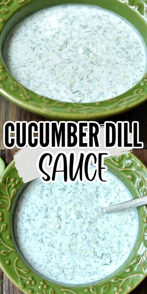 Dill Sauce Recipe, Cucumber Dill Sauce, To Simply Inspire, Dill Sauce For Salmon, Healthy Dip Recipes, Cucumber Sauce, Dill Recipes, Sauce For Salmon, Cucumber Dill