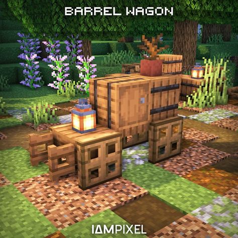 ☝🏼 Tap this picture for Daily Minecraft builds! ☝🏼 Wheel Barrow Minecraft, Outdoor Builds Minecraft, Minecraft Cute Outdoor Decor, Minecraft Japanese Outdoor Decor, Minecraft Outdoor Decoration Ideas, Outdoor Decorations Minecraft, Minecraft Outdoor Decor Ideas, Minecraft Outdoor Decorations, Minecraft Outside Decor Ideas