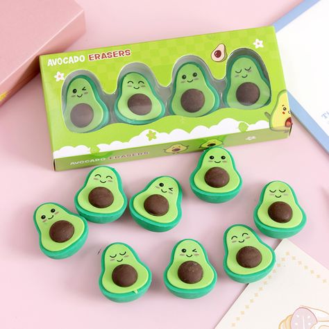 Faster shipping. Better service Kawaii, Kawaii Avocado, Cute Avocado, Kindergarten First Day, Pencil Eraser, Marking Tools, Cute Stationery, Back To School Gifts, Erasers