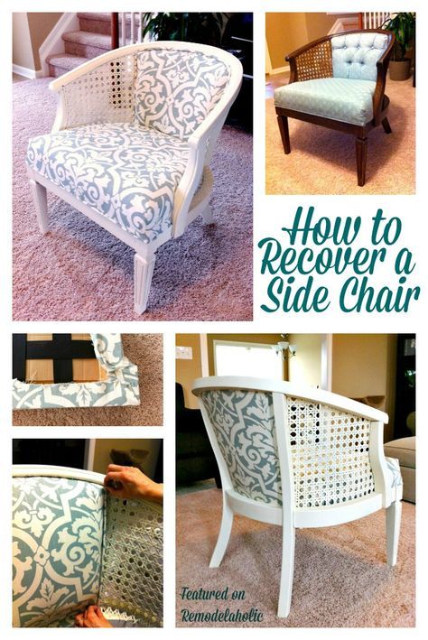 Take a thrift store chair find and learn how to recover it with our tutorial to create a brand new look! Featured on Remodelaholic.com #diy #upholstery #home #diy #chaircovering Chair Reupholster, Reupholster Chair Diy, Reupholster Chair Dining, Reupholster Chair, Reupholster Furniture, Upholstery Diy, Cane Chair, Furniture Rehab, Diy Chair