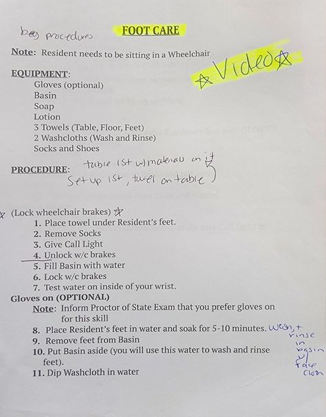 Stna Notes, Cna Skills Study Guides, Cna Class Tips, Cna Skills Test, Cna Study Guide, Nursing School Studying Cheat Sheets, Er Tech, Cna School, Np School