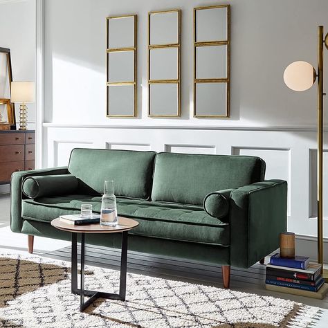 Apartment Size Sofa, Deep Sofa, Gorgeous Sofas, Velvet Loveseat, Mid Century Sofa, Green Sofa, Sofa Online, Leather Loveseat, Comfortable Sofa