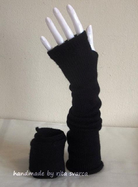 "Handmade knitted ultra long arm warmers. the gloves are 45 cm long. These gloves made from acrylic. Measure the circumference of your flat of the hand slightly below the fingers: S - 17,8 cm - 7 \"; M- 19 cm - 7,5\"; L - 20,3 cm - 8\" . Also if you would like to order matching turban hat or different hat from my shop,just let me know please, I can make it for you. Also I can make the same gloves in different colours, if you interested in that please contact me, I will let you know what colours Crochet Gloves Free Pattern, Crochet Arm Warmers, Knitted Wrist Warmer, Gloves Knitted, Long Fingerless Gloves, Gloves Vintage, Different Hats, Hand Gloves, Fingerless Gloves Knitted