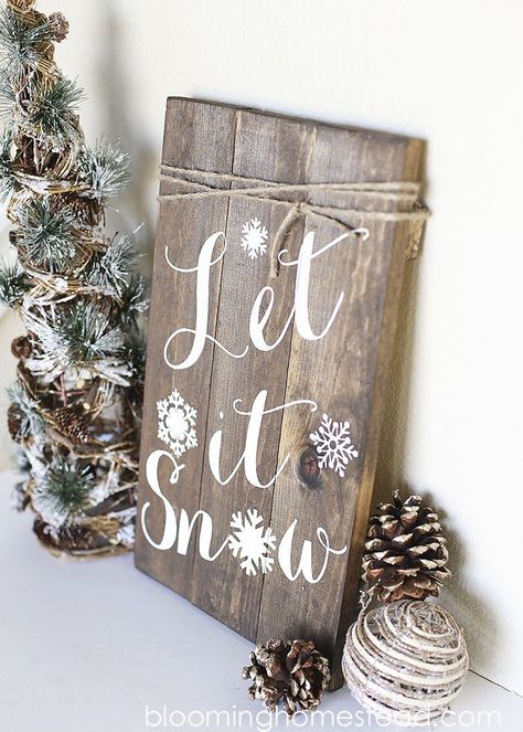 Beautiful DIY Winter Woodland Sign. Check out the full tutorial for this beautiful diy sign. Lovely for winter home decor. Fun girls night out craft. Diy Woodland, Rustic Ideas, Easy Wood, Diy Wreaths, Wood Project, Advent Calendars, Christmas Decorations Rustic, Woodworking Project, Project Plans