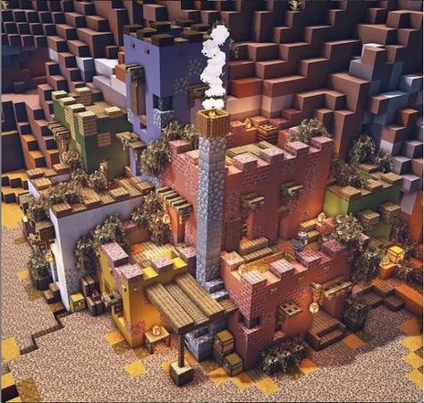 Mesa Builds Minecraft, Mesa House Minecraft, Minecraft Mesa Build, Minecraft Mesa House, Minecraft Starter Houses, Minecraft Build House, Minecraft Starter House, Build Minecraft, Minecraft Steampunk