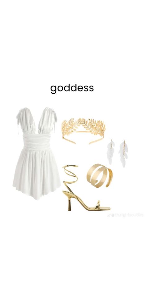 Unique Halloween Costumes 2023, Halloween Costume Collage, Halloween Costumes With White Dress, Halloween Costumes Goddess, Halloween Costumes White Dress, Concept Costume Ideas, Greek Godesses Costume Halloween, Goddess Costume Ideas, Aphrodite Halloween Costume