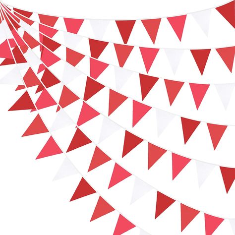 Amazon.com: 32Ft Red Pennant Banner Fabric Triangle Flag Bunting Garland Streamers for Wedding Engagement Bridal Shower Anniversary Bachelorette Birthday Party Home Outdoor Garden Hanging Festivals Decoration : Home & Kitchen Red Flag Party, Circus Birthday Party Theme, Birthday Party Home, Triangle Flag, Red Sign, Pennant Banner, Paw Patrol Party, Fabric Bunting, Pennant Banners