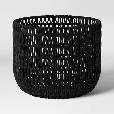 Rope Basket Black - Threshold™ : Target Monogram Stockings, Black Basket, Blanket Basket, Artificial Boxwood, Decorative Basket, Round Basket, Black Rope, Rope Basket, Storage Organizer