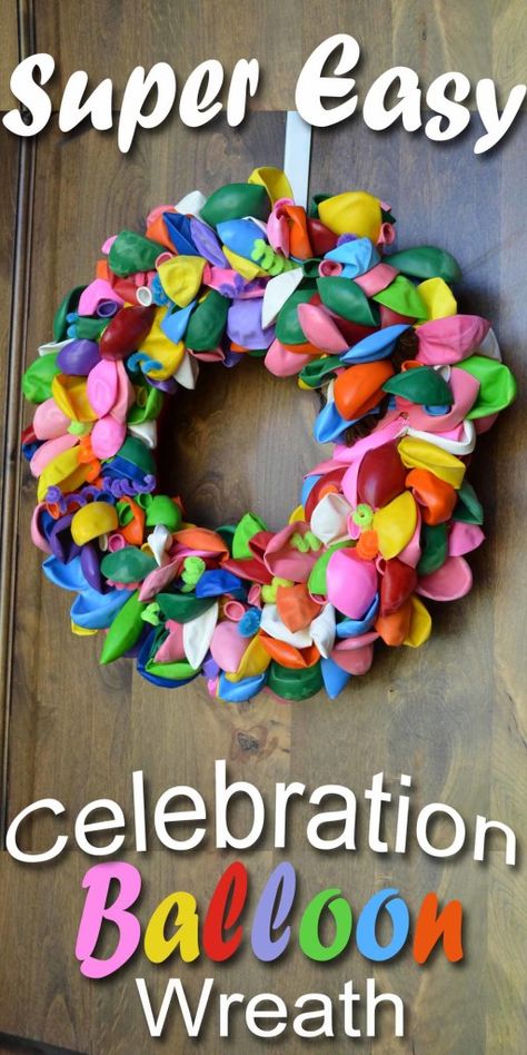 Make this super easy balloon wreath to celebrate birthdays and special occasions, and kids love it. Balloon Wreath Diy, Birthday Wreath Diy, Birthday Balloon Wreath, Birthday Celebration Quotes, Balloon Wreath, Birthday Wreath, Balloon Garland Diy, Celebration Balloons, Balloon Painting