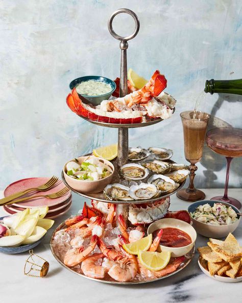 Wine Snacks, Seafood Party, Seafood Tower, Seafood Buffet, Seafood Platter, Seafood Appetizers, Fresh Seafood, Seafood Restaurant, Deviled Eggs