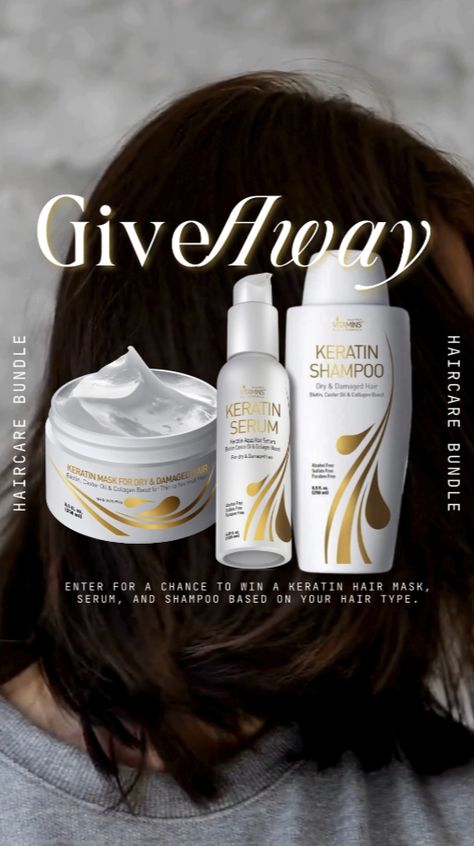 ✨ Giveaway! ✨ The haircare bundle includes one of each Vitamins Hair Cosmetics Keratin Hair Mask, Serum, and Shampoo based on your hair type. Enter today for a chance to win! hvitamins.com/keratin-bundle-contest #sweepstakes #giveaway #haircare #keratin #keratinserum #vitaminshaircosmetics Keratin Hair Mask, Hair Cosmetics, Keratin Hair, Hair Vitamins, Hair Mask, Keratin, Beautiful Hair, To Win, Cool Hairstyles