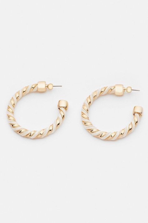 Twist Detail Hoop Earrings Small Gold Hoop Earrings, Small Gold Hoops, Pierced Jewelry, Earrings Collection, Karen Millen, Gold Hoop, Fashion Face, Gold Hoop Earrings, Click Here